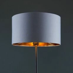 MiniSun Black Stem Floor Lamp With Fabric Lampshade -MINISUN Shop 16759025 3