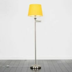 MINISUN Swing Arm Floor Lamp In Brushed Chrome With Tapered Shade - Mustard 4 MINISUN Swing Arm Floor Lamp In Brushed Chrome With Tapered Shade - Mustard -MINISUN Shop 16771335 3