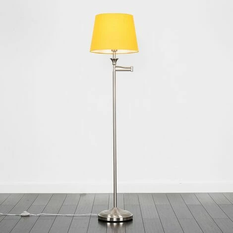 MINISUN Swing Arm Floor Lamp in Brushed Chrome with Tapered Shade - Mustard MINISUN Swing Arm Floor Lamp In Brushed Chrome With Tapered Shade - Mustard -MINISUN Shop 16771335 3