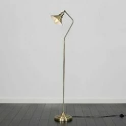 MINISUN Corinthia Industrial Angled Floor Lamp - Antique Brass - No Bulb -MINISUN Shop 16784090 2