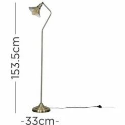 MINISUN Corinthia Industrial Angled Floor Lamp - Antique Brass - No Bulb -MINISUN Shop 16784090 4