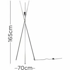MINISUN Metal Tripod Floor Lamp Light Base Copper Chrome Grey - Chrome 5 MINISUN Metal Tripod Floor Lamp Light Base Copper Chrome Grey - Chrome -MINISUN Shop 16796951 4