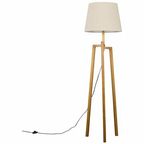 MINISUN Floor Lamp Augustus Natural Wood Tripod Floor Lamp with Aspen Shade - Beige MINISUN Floor Lamp Augustus Natural Wood Tripod Floor Lamp With Aspen Shade - Beige -MINISUN Shop 16955347 1