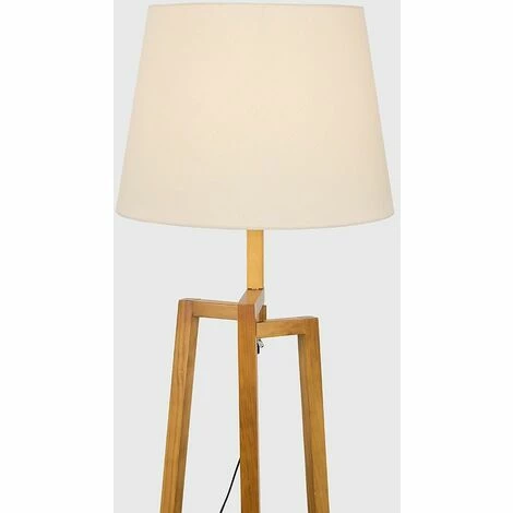 MINISUN Floor Lamp Augustus Natural Wood Tripod Floor Lamp with Aspen Shade - Beige MINISUN Floor Lamp Augustus Natural Wood Tripod Floor Lamp With Aspen Shade - Beige -MINISUN Shop 16955347 3