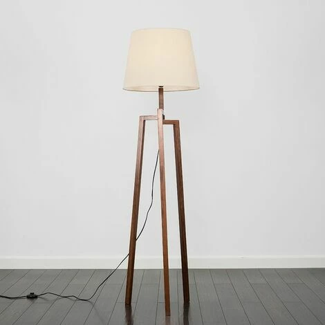 MINISUN Floor Lamp Augustus Dark Wood Tripod Floor Lamp with Aspen Shade - Beige MINISUN Floor Lamp Augustus Dark Wood Tripod Floor Lamp With Aspen Shade - Beige -MINISUN Shop 16968894 2
