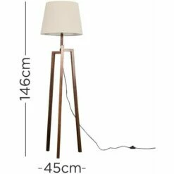 MINISUN Floor Lamp Augustus Dark Wood Tripod Floor Lamp With Aspen Shade - Beige 5 MINISUN Floor Lamp Augustus Dark Wood Tripod Floor Lamp With Aspen Shade - Beige -MINISUN Shop 16968894 4