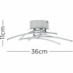 MINISUN Chrome 20W LED 5 Way Cross Over Flush Ceiling Light Warm White Energy Class A+ -MINISUN Shop 17020860 4