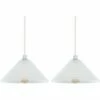 MINISUN 2 X White Frosted Glass Tapered Dome Ceiling Light Shades - No Bulbs -MINISUN Shop 19938893 1