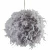 MINISUN Uriel Feather Ball Ceiling Pendant Light Shade - Grey - No Bulb -MINISUN Shop 23357022 1