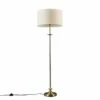 MiniSun Antique Brass Floor Lamp With Fabric Lampshade - Beige -MINISUN Shop 24962242 1