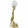 MINISUN Candle Stick Table Lamp Female Pose Gold Painted Art Deco Style - No Bulb -MINISUN Shop 30087349 1