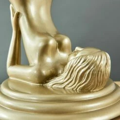 MINISUN Candle Stick Table Lamp Female Pose Gold Painted Art Deco Style - No Bulb -MINISUN Shop 30087349 3