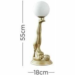 MINISUN Candle Stick Table Lamp Female Pose Gold Painted Art Deco Style - No Bulb -MINISUN Shop 30087349 4