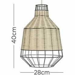 MINISUN 28cm Rattan Ceiling Pendant Light Shade - No Bulb -MINISUN Shop 30087355 4
