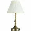 MINISUN Traditional Antique Brass Touch Table Lamp White Pleated Shade - Add LED Bulb