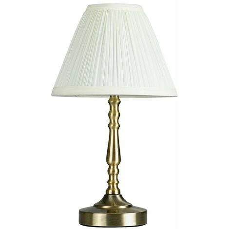 MINISUN Traditional Antique Brass Touch Table Lamp White Pleated Shade - Add LED Bulb MINISUN Traditional Antique Brass Touch Table Lamp White Pleated Shade - Add LED Bulb -MINISUN Shop 30155250 1