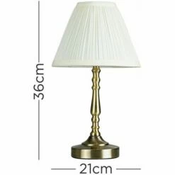 MINISUN Traditional Antique Brass Touch Table Lamp White Pleated Shade - Add LED Bulb 5 MINISUN Traditional Antique Brass Touch Table Lamp White Pleated Shade - Add LED Bulb -MINISUN Shop 30155250 4