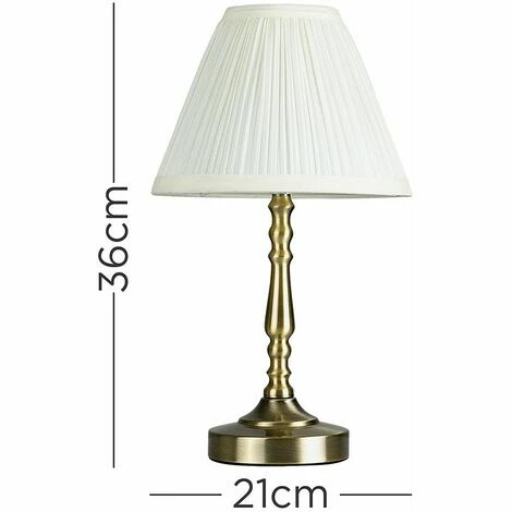 MINISUN Traditional Antique Brass Touch Table Lamp White Pleated Shade - Add LED Bulb MINISUN Traditional Antique Brass Touch Table Lamp White Pleated Shade - Add LED Bulb -MINISUN Shop 30155250 4