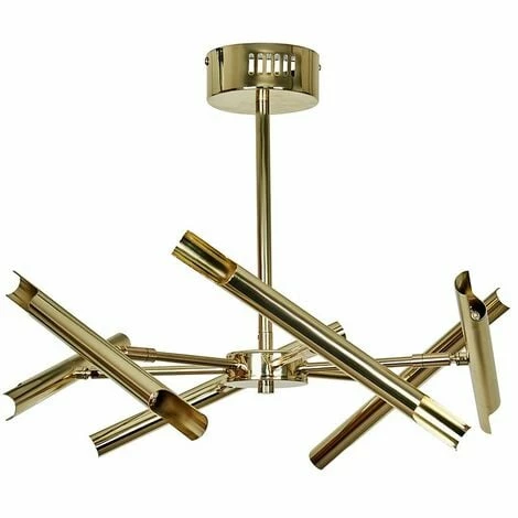 MINISUN 6 Arm LED Ceiling Light Fitting Cylinder Design Lights 12W Bulbs - Gold MINISUN 6 Arm LED Ceiling Light Fitting Cylinder Design Lights 12W Bulbs - Gold -MINISUN Shop 30155284 1