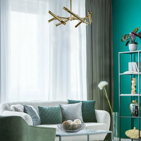 MINISUN 6 Arm LED Ceiling Light Fitting Cylinder Design Lights 12W Bulbs - Gold MINISUN 6 Arm LED Ceiling Light Fitting Cylinder Design Lights 12W Bulbs - Gold -MINISUN Shop 30155284 3