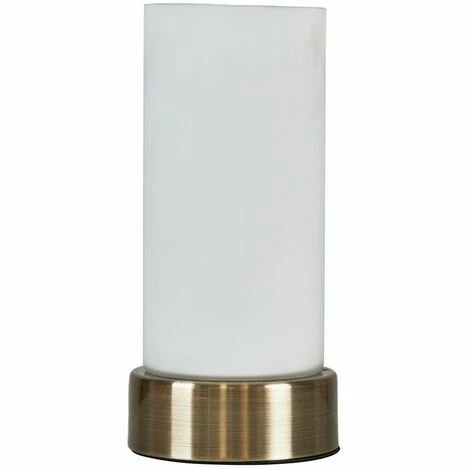 MINISUN Antique Brass Touch Table Lamp Frosted Glass Cylinder Design - No Bulb MINISUN Antique Brass Touch Table Lamp Frosted Glass Cylinder Design - No Bulb -MINISUN Shop 30155305 1