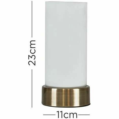 MINISUN Antique Brass Touch Table Lamp Frosted Glass Cylinder Design - No Bulb MINISUN Antique Brass Touch Table Lamp Frosted Glass Cylinder Design - No Bulb -MINISUN Shop 30155305 4