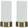 MINISUN 2 X Antique Brass Touch Table Lamps & Frosted Glass Shades - No Bulb -MINISUN Shop 30155355 1