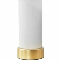 MINISUN Matt Gold Touch Table Lamp With Glass Shade - No Bulb