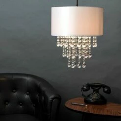MINISUN Jesmond Grey Pendant Shade With Clear Droplets + LED Bulb -MINISUN Shop 30773542 3