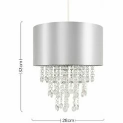 MINISUN Jesmond Grey Pendant Shade With Clear Droplets + LED Bulb -MINISUN Shop 30773542 4