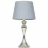 MINISUN Touch Table Lamp In Chrome With Aspen Shade - Grey - No Bulb -MINISUN Shop 31589949 1