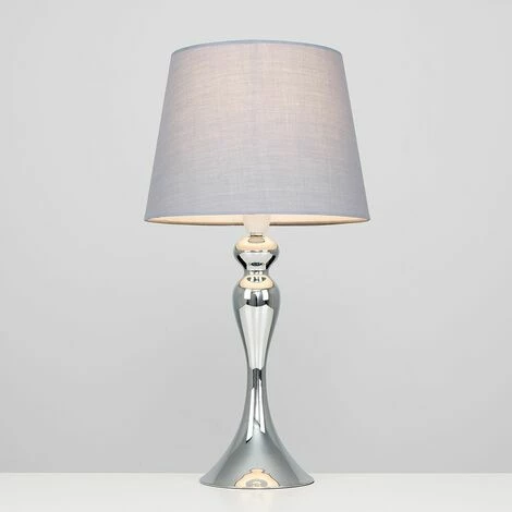 MINISUN Touch Table Lamp in Chrome with Aspen Shade - Grey - No Bulb MINISUN Touch Table Lamp In Chrome With Aspen Shade - Grey - No Bulb -MINISUN Shop 31589949 2