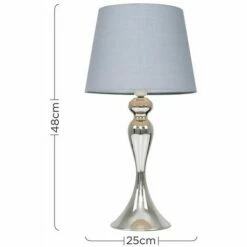 MINISUN Touch Table Lamp In Chrome With Aspen Shade - Grey - No Bulb 5 MINISUN Touch Table Lamp In Chrome With Aspen Shade - Grey - No Bulb -MINISUN Shop 31589949 4