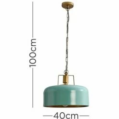 MINISUN Metal Domed Ceiling Light Fitting - Green & Gold -MINISUN Shop 33040077 4