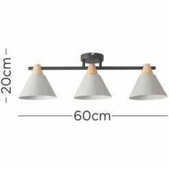MINISUN 3 Way Metal Ceiling Light Fitting + 4W LED Bulb - No Bulbs -MINISUN Shop 34360619 4