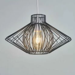 MINISUN Sinat Wire Frame Ceiling Pendant Light Shade - Black - No Bulb -MINISUN Shop 34571623 2
