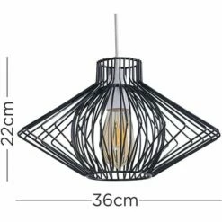 MINISUN Sinat Wire Frame Ceiling Pendant Light Shade - Black - No Bulb -MINISUN Shop 34571623 4