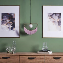 MINISUN Metal Ceiling Light With Tassels - Pink -MINISUN Shop 34975177 3