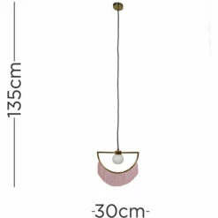 MINISUN Metal Ceiling Light With Tassels - Pink -MINISUN Shop 34975177 4