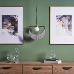 MINISUN Metal Ceiling Light With Tassels + 3W LED G9 Bulb - Grey -MINISUN Shop 35409557 3