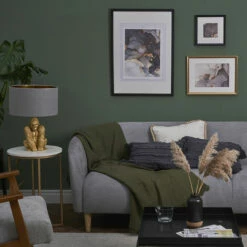 MINISUN Gorilla Gold Table Lamp With Drum Shade - Warm Grey & Gold - No Bulb -MINISUN Shop 36204737 3