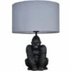 MINISUN Gorilla Black Table Lamp With Drum Shade - Dark Grey - No Bulb -MINISUN Shop 36204753 1
