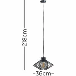 MINISUN Black Ceiling Pendant Wire Frame Light Shade Gloss Black - Add LED Bulb -MINISUN Shop 36610805 4