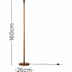 MINISUN Wooden Tall Stem Floor Lamp Base - Dark Wood -MINISUN Shop 38437031 4