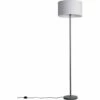 MINISUN Stem Floor Lamp In Grey With Large Drum Shade - Grey -MINISUN Shop 38437082 1