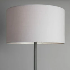 MINISUN Stem Floor Lamp In Grey With Large Drum Shade - Grey -MINISUN Shop 38437082 3