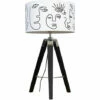 MINISUN Clipper Tripod Table Lamp In Black With Large Drum Shade - Add LED Bulb -MINISUN Shop 38437090 1