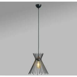 MINISUN Matt Black Ceiling Light Fitting + Metal Tapered Shade - No Bulb -MINISUN Shop 39437445 2
