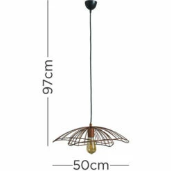 MINISUN Modern Ceiling Light Fitting With Metal Wire Shade + LED 4W Bulb - Copper -MINISUN Shop 39437453 4
