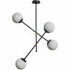 MINISUN 4 Way Cross Over Ceiling Light Fitting + Glass Globe Shades - No Bulbs -MINISUN Shop 39767883 1